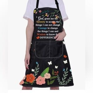 ❤️ BNWT Serenity Prayer Apron Religious Gift Cooking Apron w Pocket Colourful